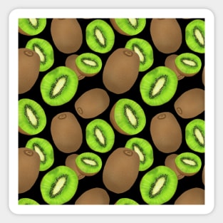 Kiwi pattern on black background Sticker